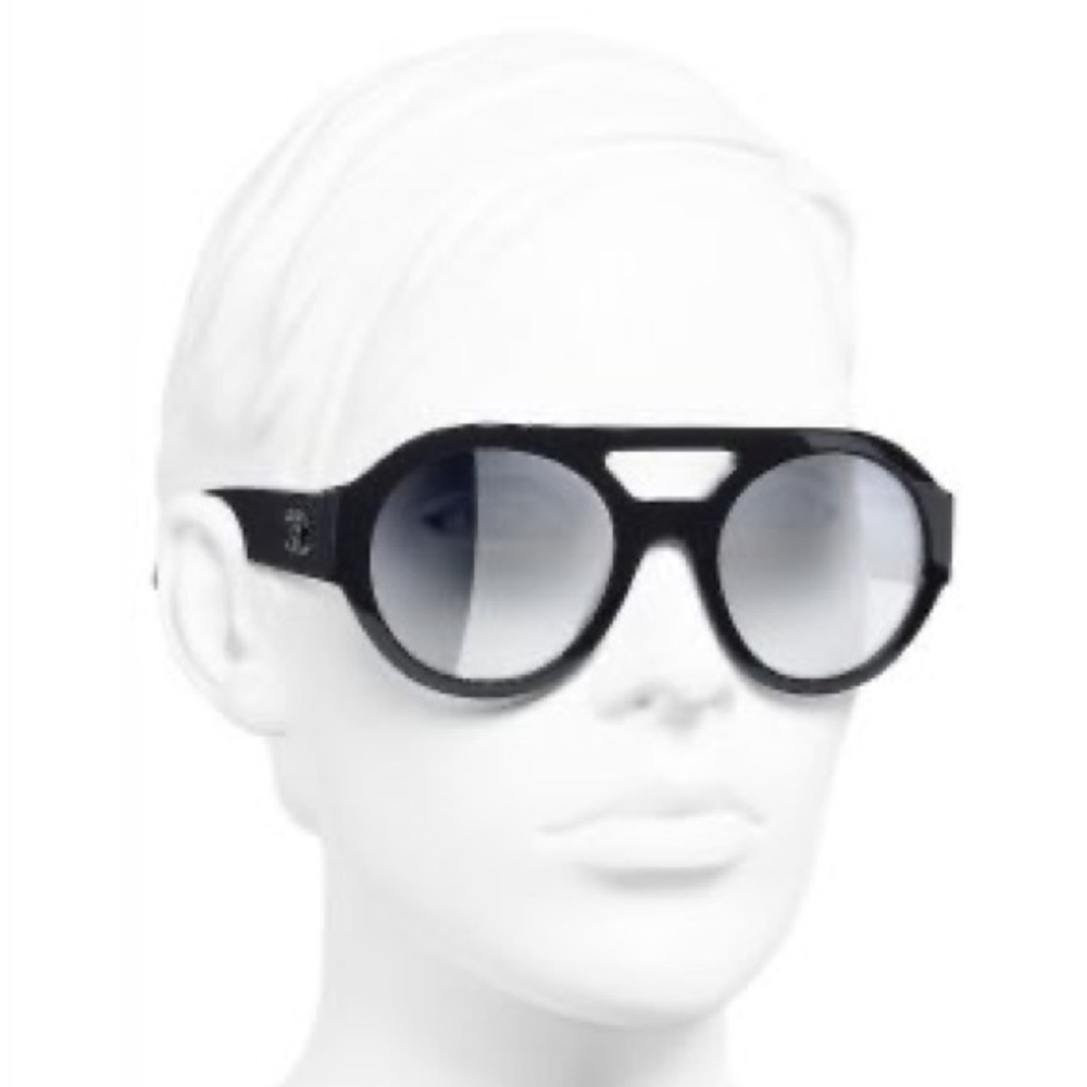 Chanel Round Sunglasses with polarized grey lenses